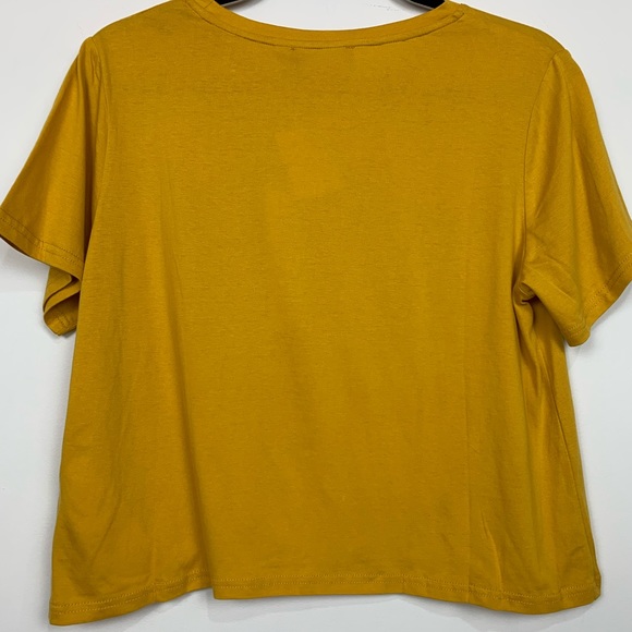 NWT MINKPINK Taco Week Cropped Tee in Mustard - Picture 4 of 4